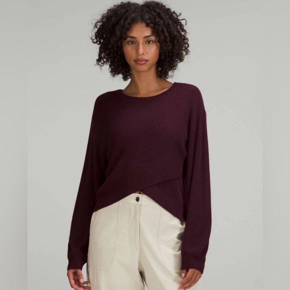 Lululemon Reversible Crossover Sweater Cassis NWT 8